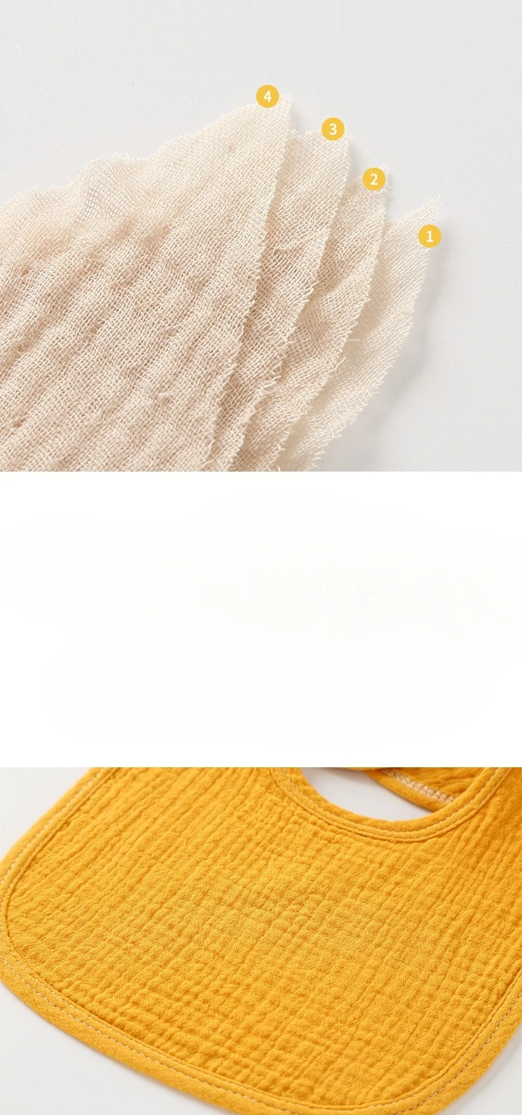 Babero de algodón liso absorbente