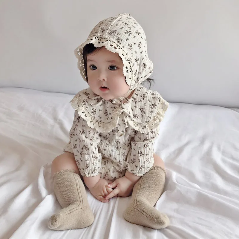 Mono verano niña cuello Peter Pan con sombrero – Estampado floral - imagen 2