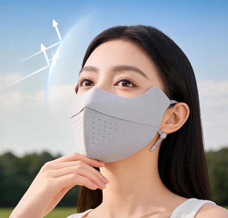 Mascarilla de protección solar de seda hielo para mujer