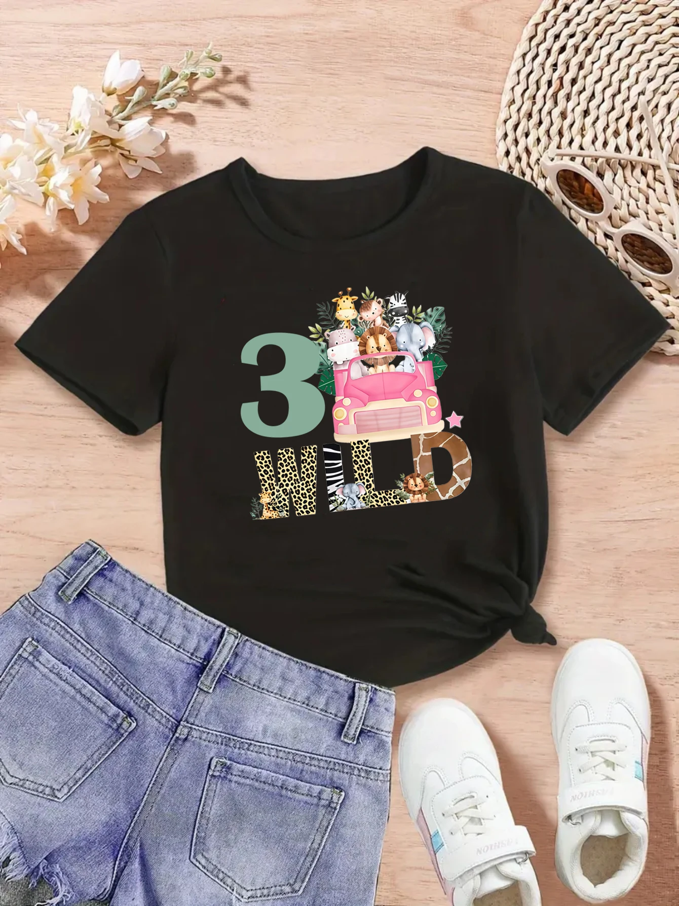 Camiseta de animales salvajes para niña con estampado safari - imagen 4