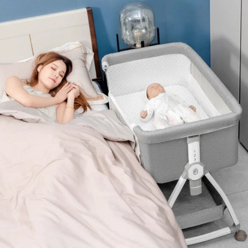 Cuna plegable portátil multifuncional ajustable alta y baja - imagen 4
