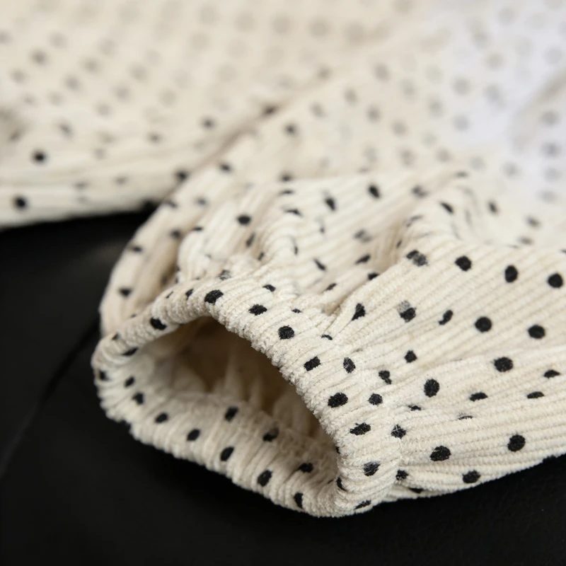 Pantalones de niña casuales con lunares y puños elásticos - imagen 5