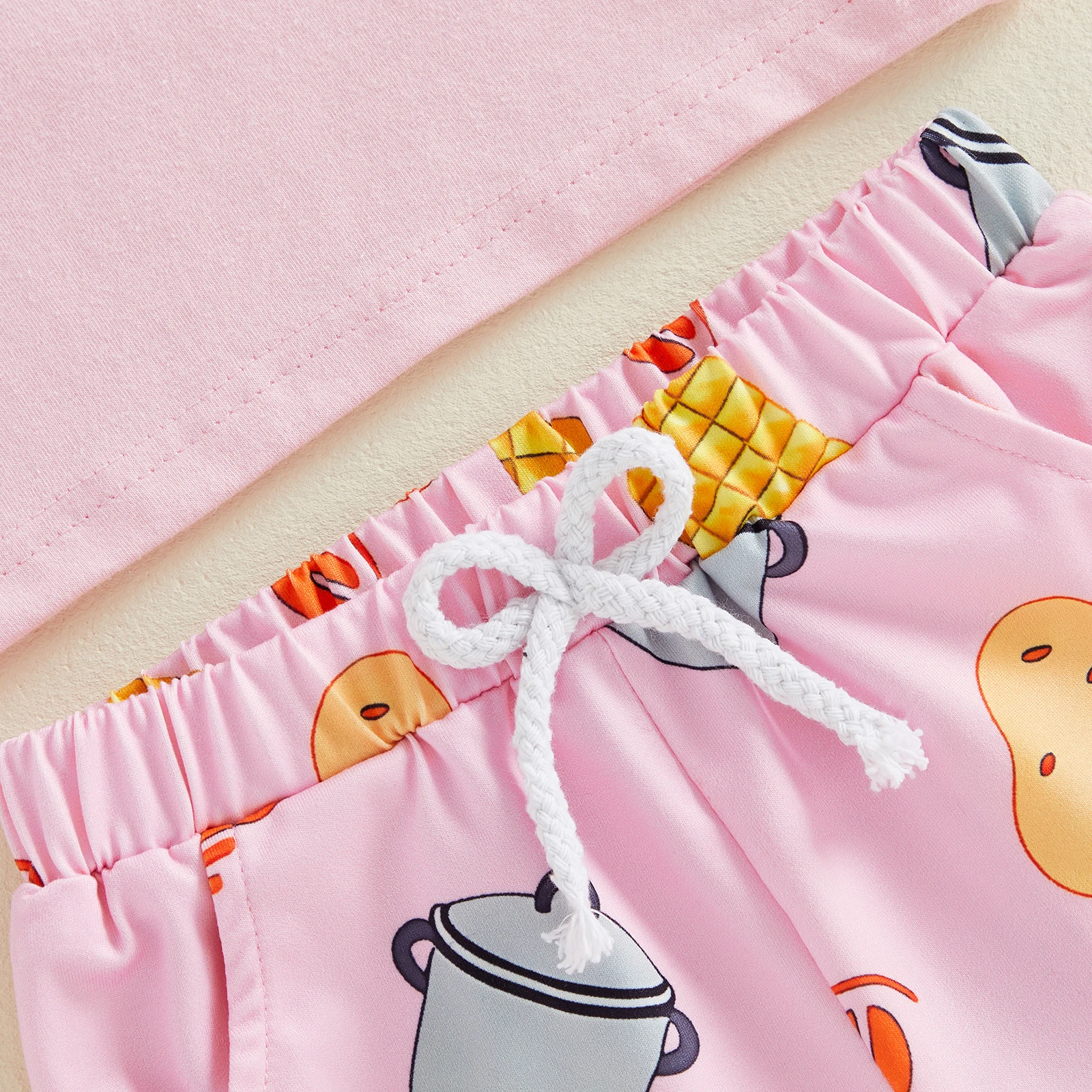 Conjunto de verano para niña con bordado de langosta y pantalón corto - imagen 5