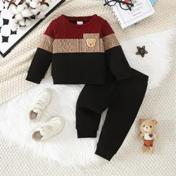 Conjunto de bebé para otoño e invierno: top y pantalón
