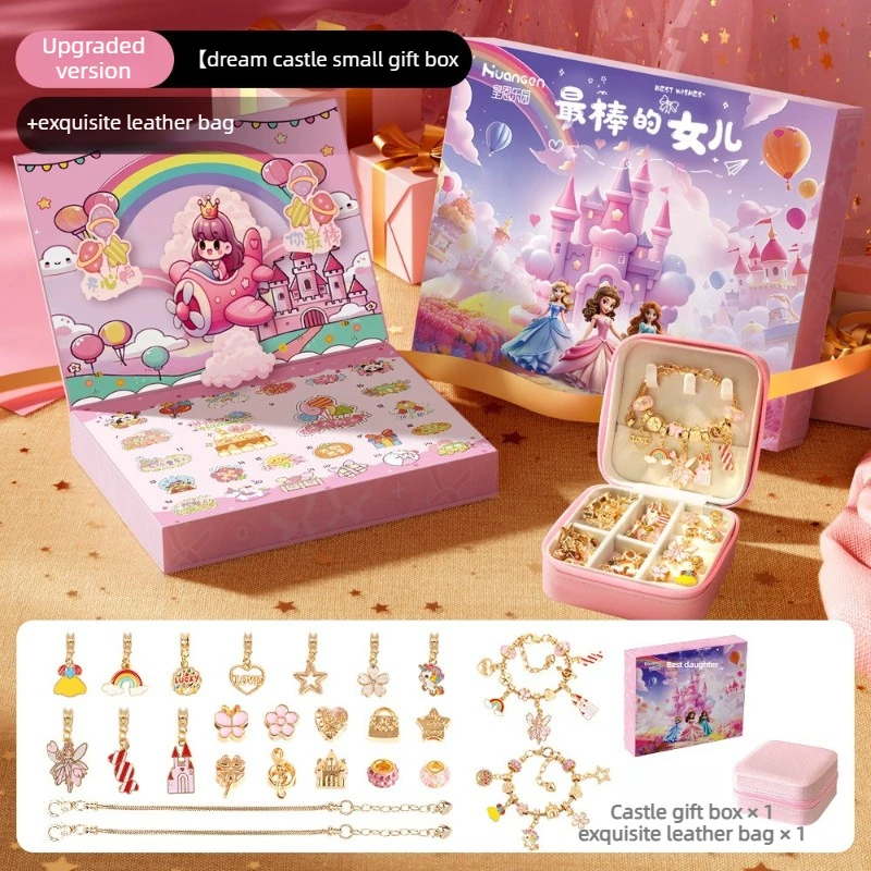 Kit de pulseras DIY con abalorios y colgantes para niñas - imagen 4