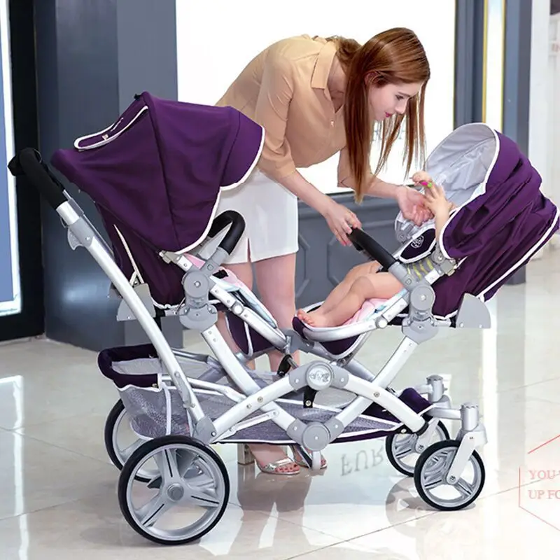 Cochecito doble plegable con sistema de absorción de impactos - imagen 2