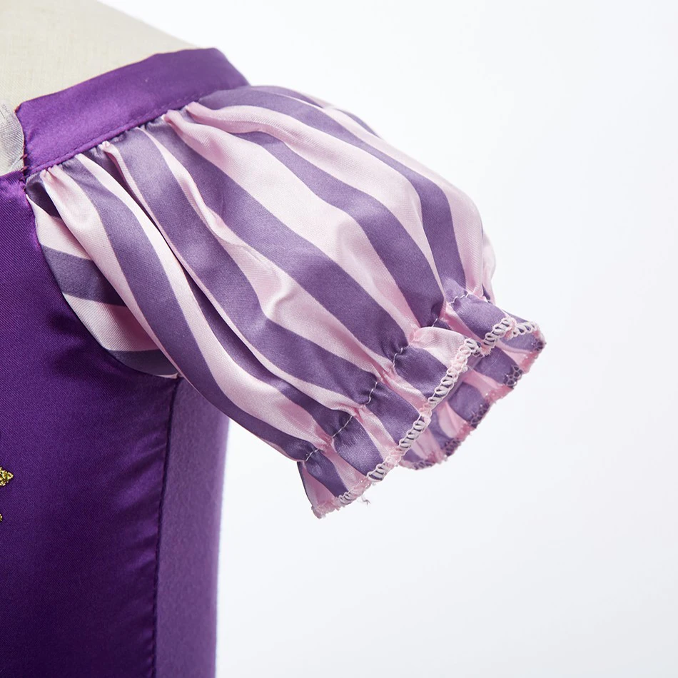 Vestido de princesa para niña rosa y morado con cintura ajustada - imagen 3
