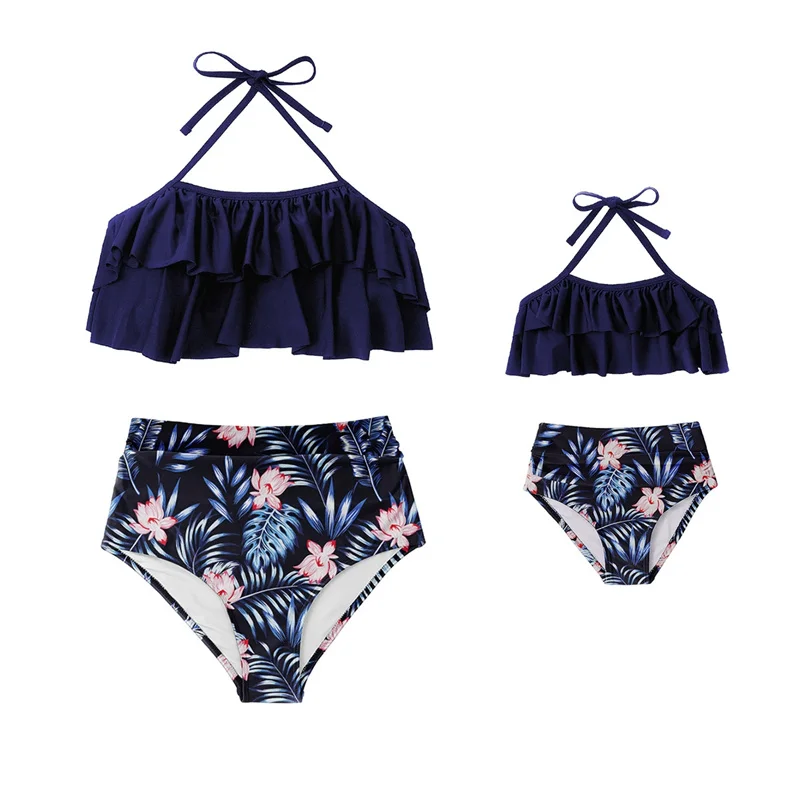 Traje de baño niña con volantes estampado, dos piezas verano a juego - imagen 5