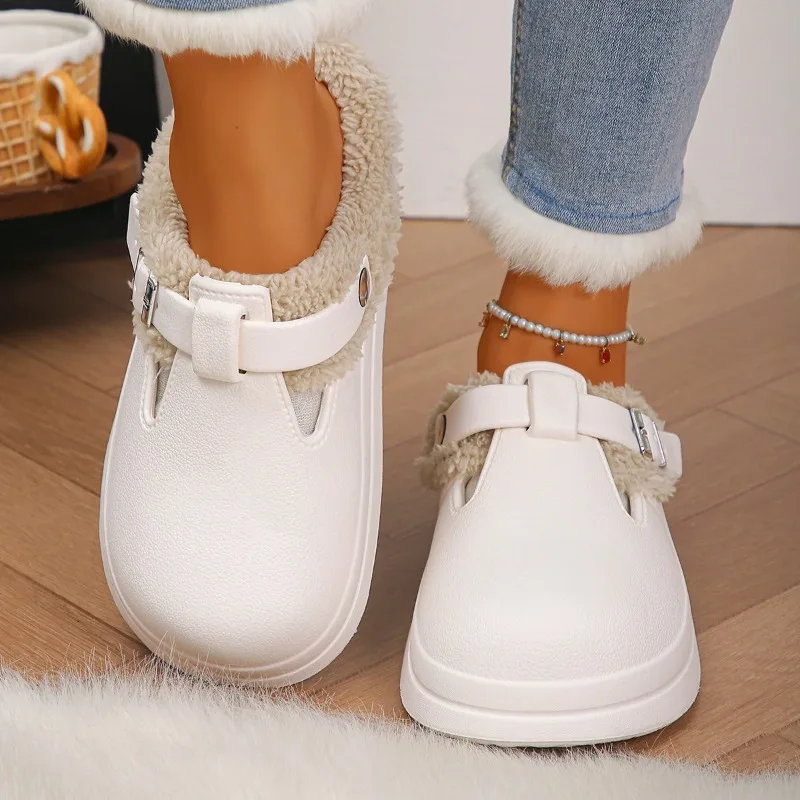 Zapatillas peludas impermeables de felpa con suela antideslizante - imagen 3