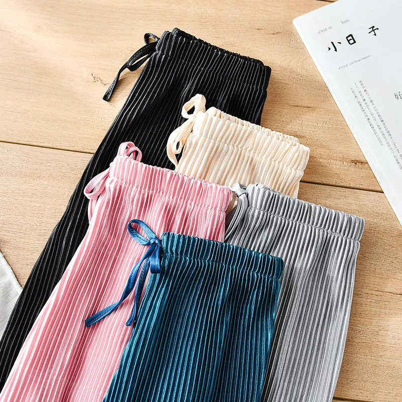 Pantalones de pierna ancha plisados en gasa para niña verano - imagen 4