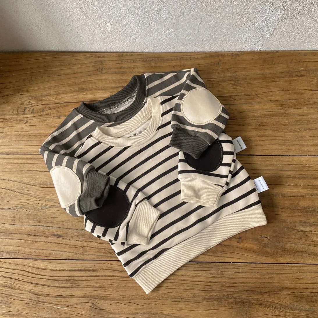 Conjunto de punto de algodón rayado para bebé niño - imagen 4