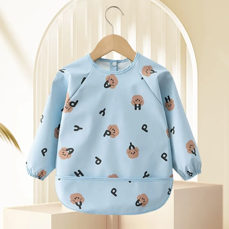 Bata impermeable de PU para bebé, manga larga, fácil limpieza - imagen 3