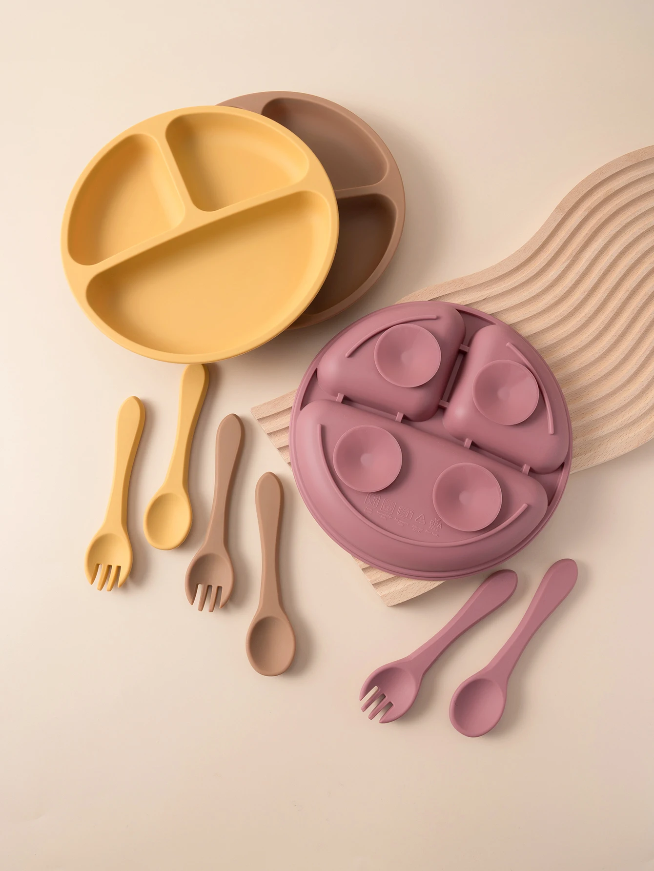 Juego de alimentación bebé de silicona sin BPA con plato de succión - imagen 2