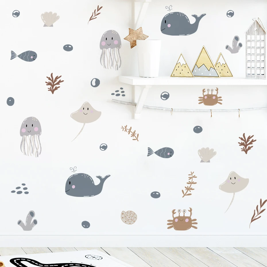 Ocea pegatinas de pared animales marinos extraíbles para niños PVC - imagen 5
