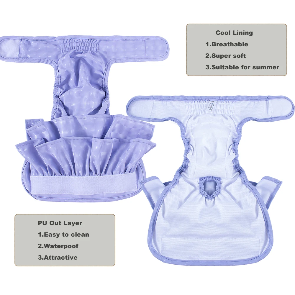 Pañales reutilizables lavables para perros de tela impermeable