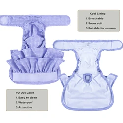 Pañales reutilizables lavables para perros de tela impermeable