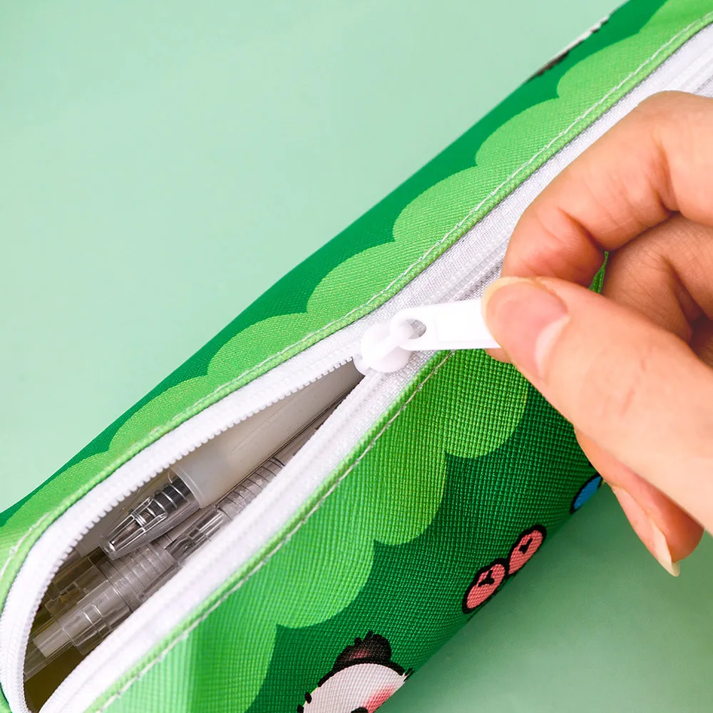 Estuche para lápices con panda y cremallera, gran capacidad