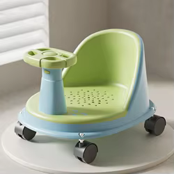 Asiento de baño bebé ergonómico antideslizante con rueda para ducha