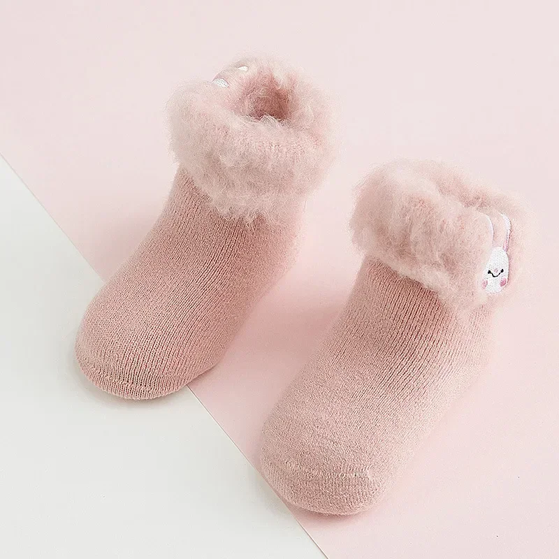 Calcetines térmicos de felpa con animales para bebé – Invierno y otoño