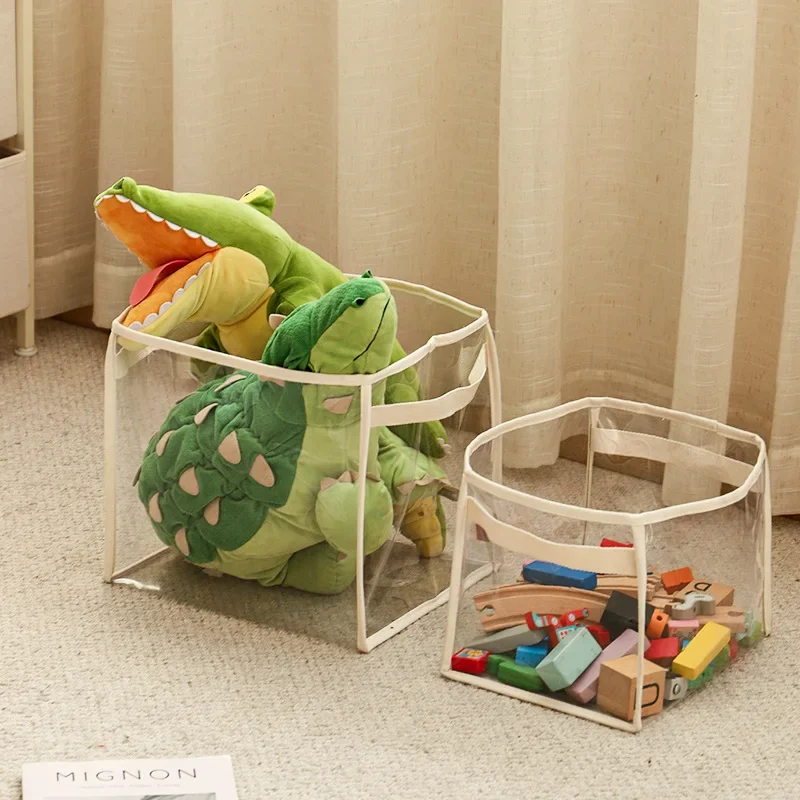 Cesta transparente de almacenamiento para juguetes y pañales bebé - imagen 3