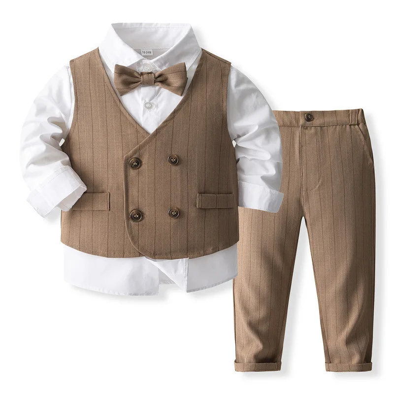 Conjunto 4 piezas: top, chaleco, pantalones y corbata