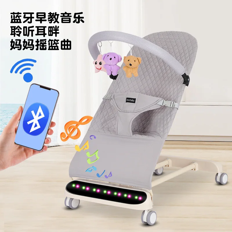 Silla mecedora para bebés con respaldo reclinable y modo descanso - imagen 3