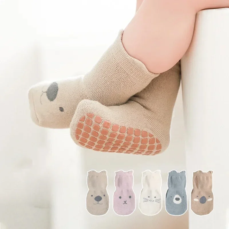 Calcetines antideslizantes para primer andador de bebé con animales - imagen 2