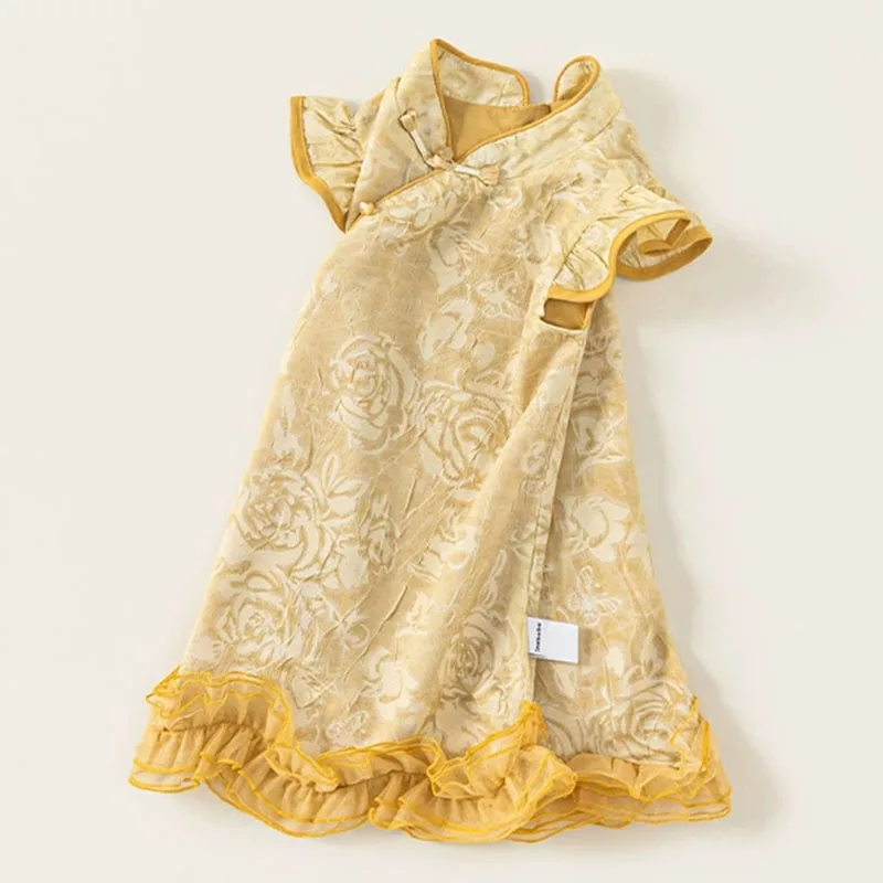 Vestido de algodón sin mangas para niña – estampado floral de verano - imagen 3