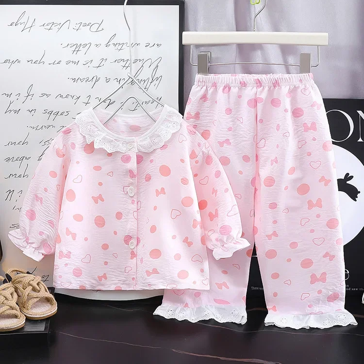 Pijama niña de manga larga floral – Conjunto suave de hogar