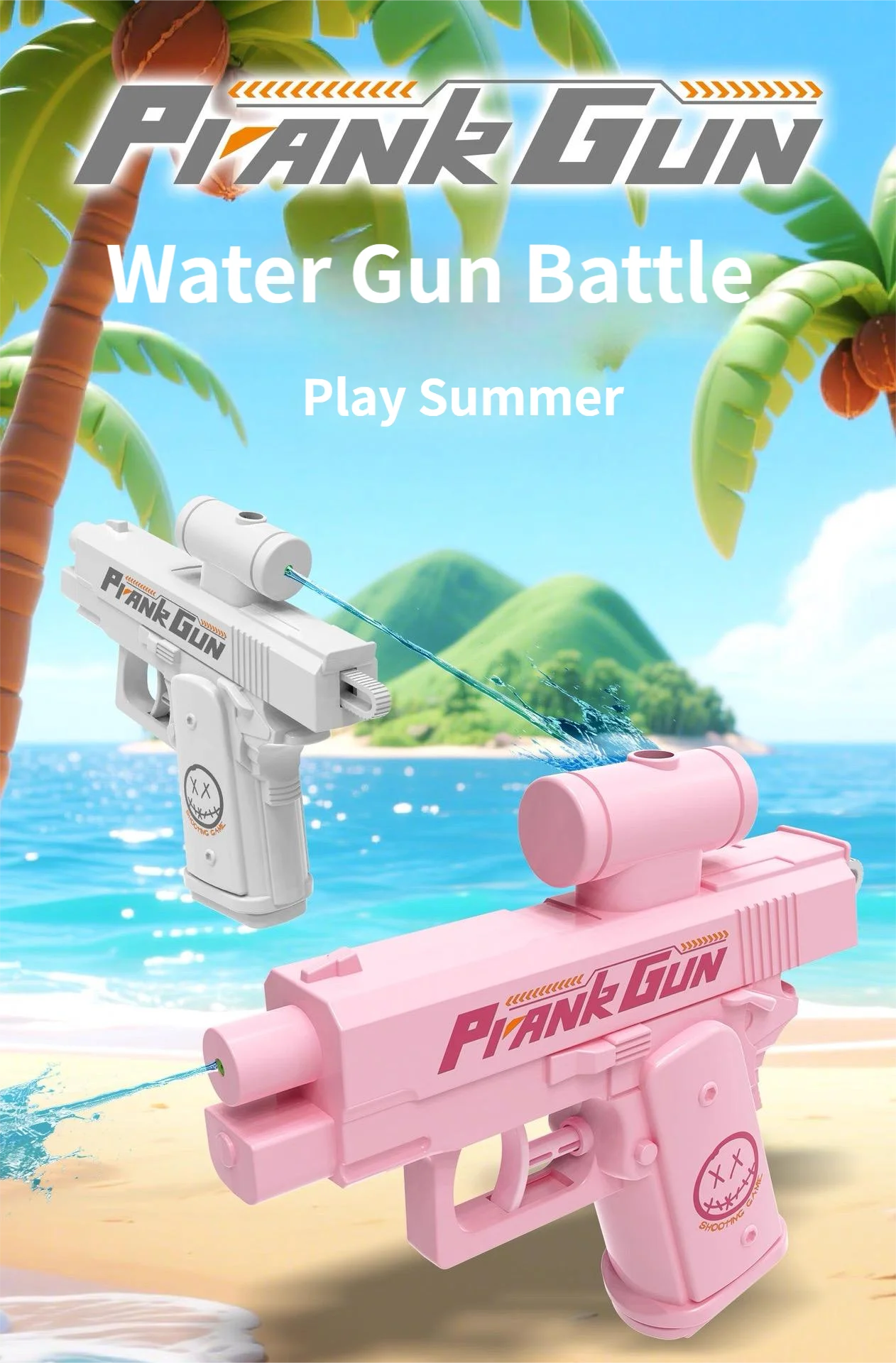 Pistola de agua reversible en uso
