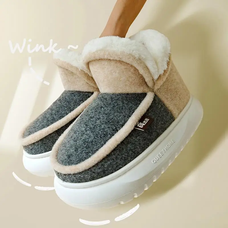 Botas de casa invierno algodón – Suela felpa suave térmicas - imagen 3