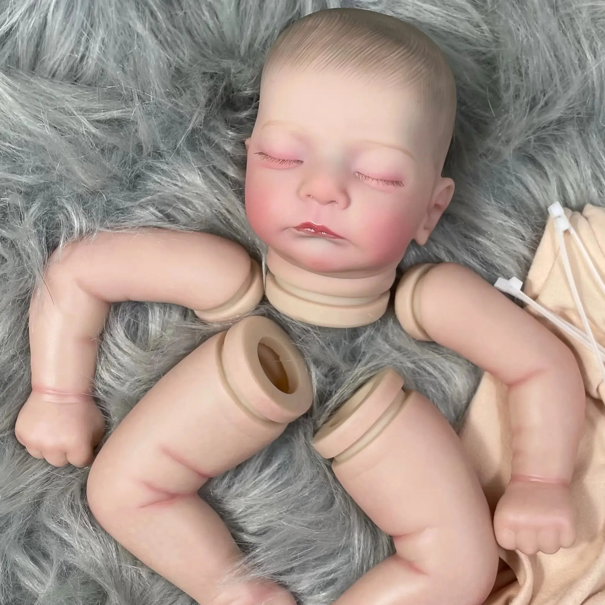 MRB muñeca reborn KAI de vinilo pintada a mano, bebé durmiendo - imagen 4