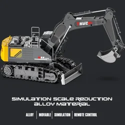 Excavadora RC de aleación con luces y sonido para niños