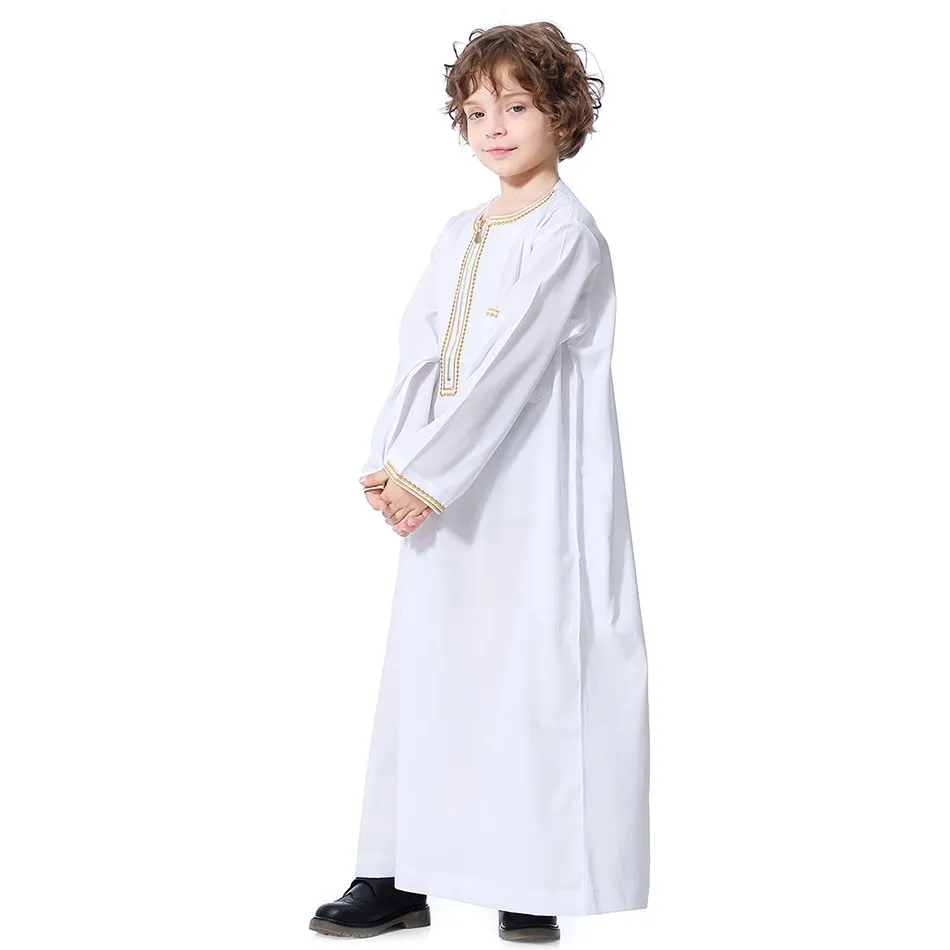 Thobe árabe tradicional para niño – Algodón ligero de verano - imagen 3