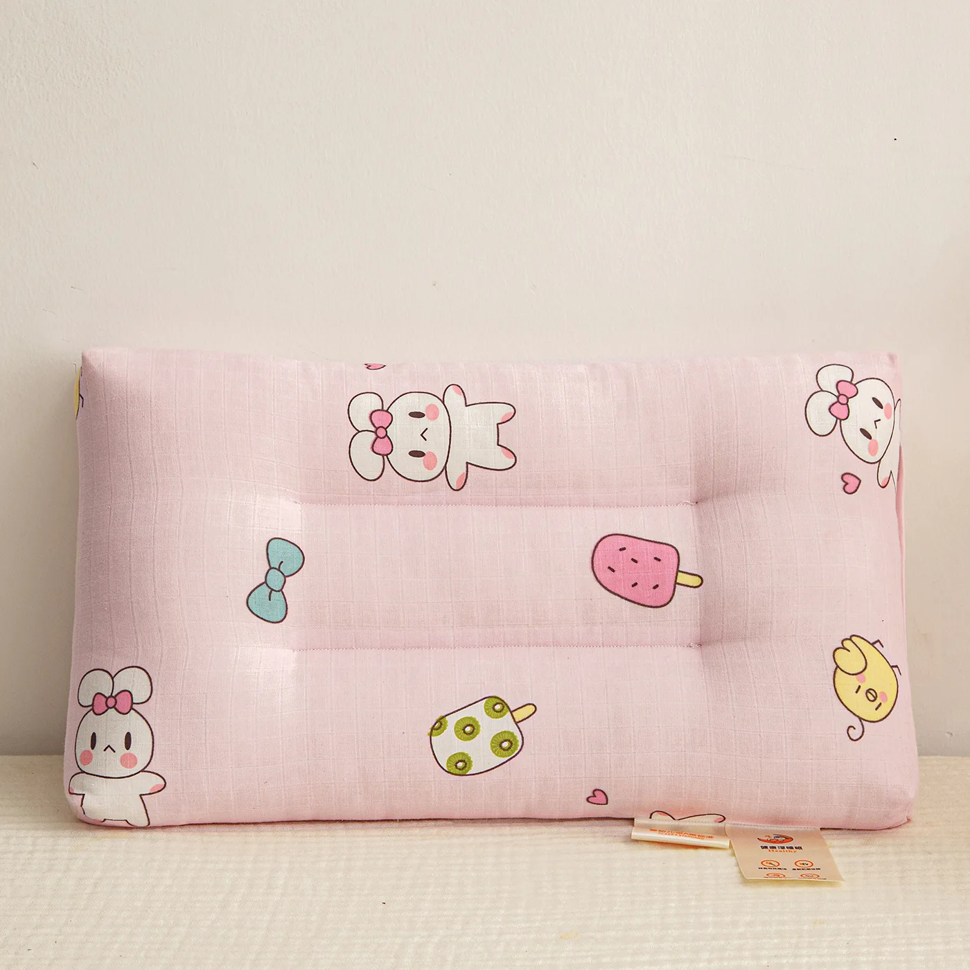 Almohada para bebé de algodón doble capa con dibujos animados