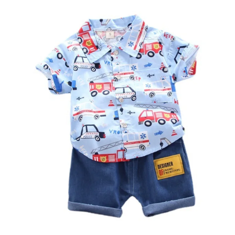 Conjunto verano de algodón para niño – Camiseta y short estampado - imagen 2