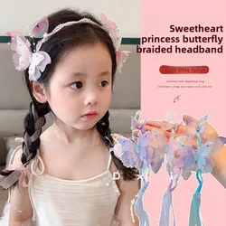 Diademas de tul con mariposas grandes para niñas, estilo hada elegante