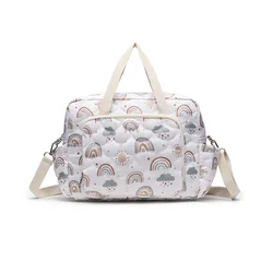 Bolsa de pañales arcoíris colgante reutilizable para cochecito y viaje