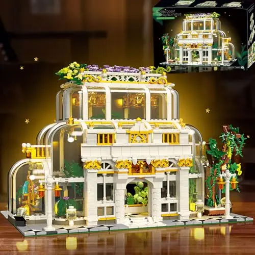 Bloques de construcción de ciudad con luz y jardín para niños