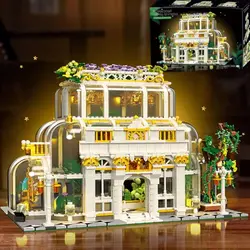 Bloques de construcción de ciudad con luz y jardín para niños