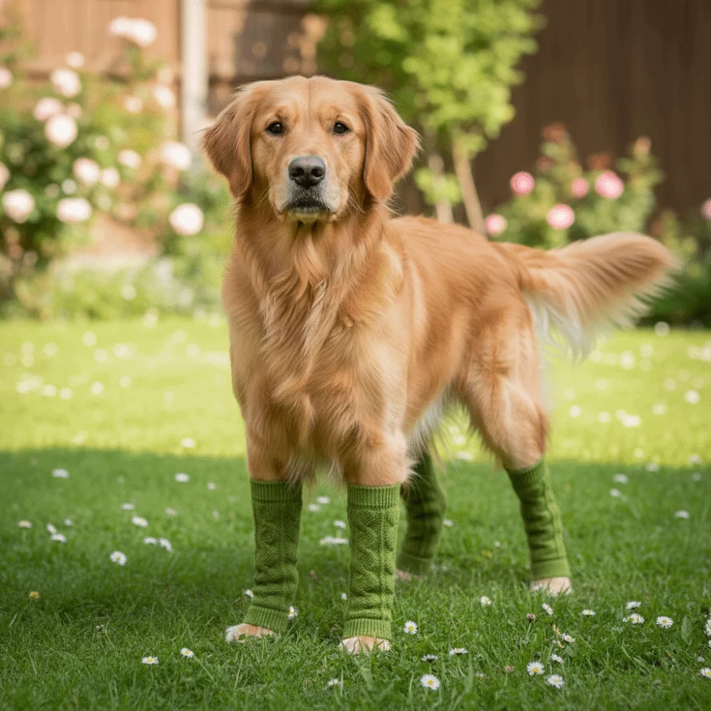 Protector de codo para perros antideslizante y cálido de punto