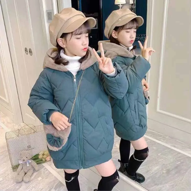 Parka acolchada de algodón con capucha para niña – Abrigo cálido de otoño - imagen 3