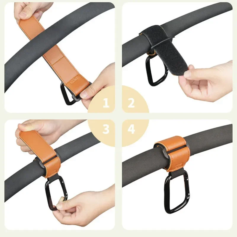 Organizador giratorio de cuero para cochecito – Accesorio 360°
