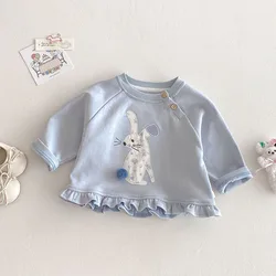 MILANCEL Sudadera con capucha para niños: lindo conejito floral