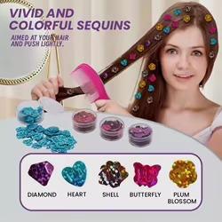 Kits de gemas para pelo niña: diamantes brillantes reutilizables