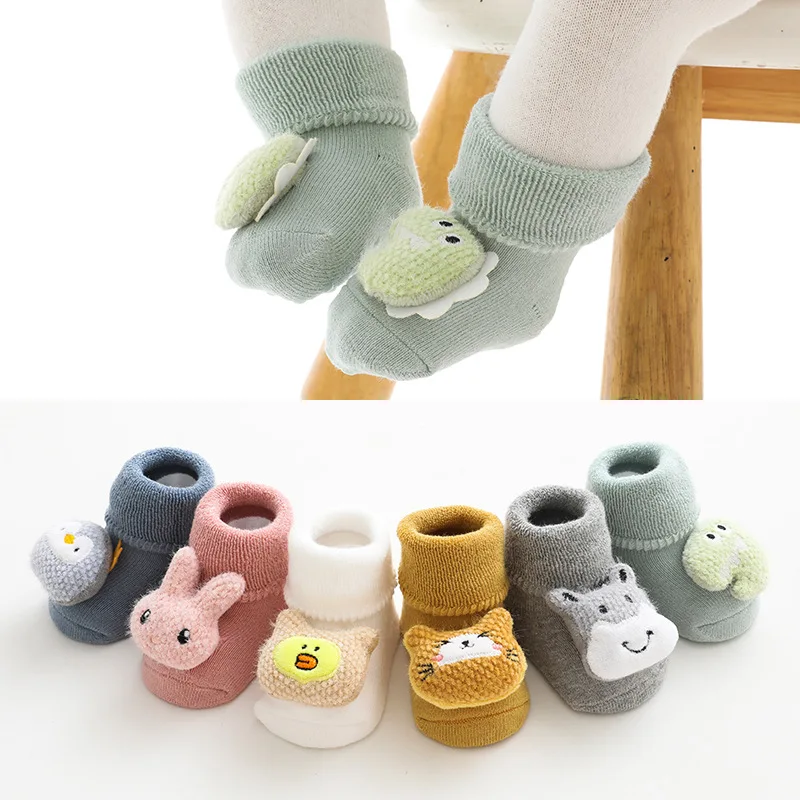 Calcetines de algodón antideslizantes para bebé – Estilo animal print - imagen 5