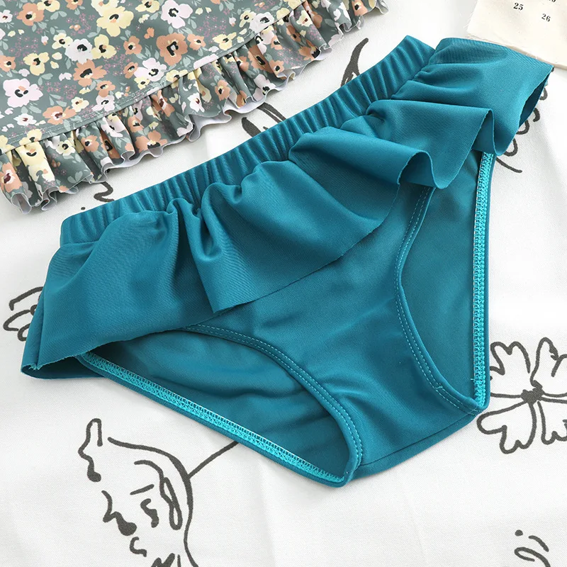 Bañador niña de manga larga estampado floral con volantes, bikini - imagen 3