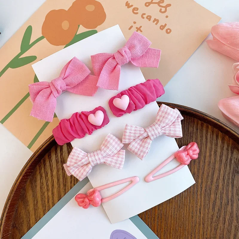 Pasadores para el pelo de bebé con lazo floral rosa
