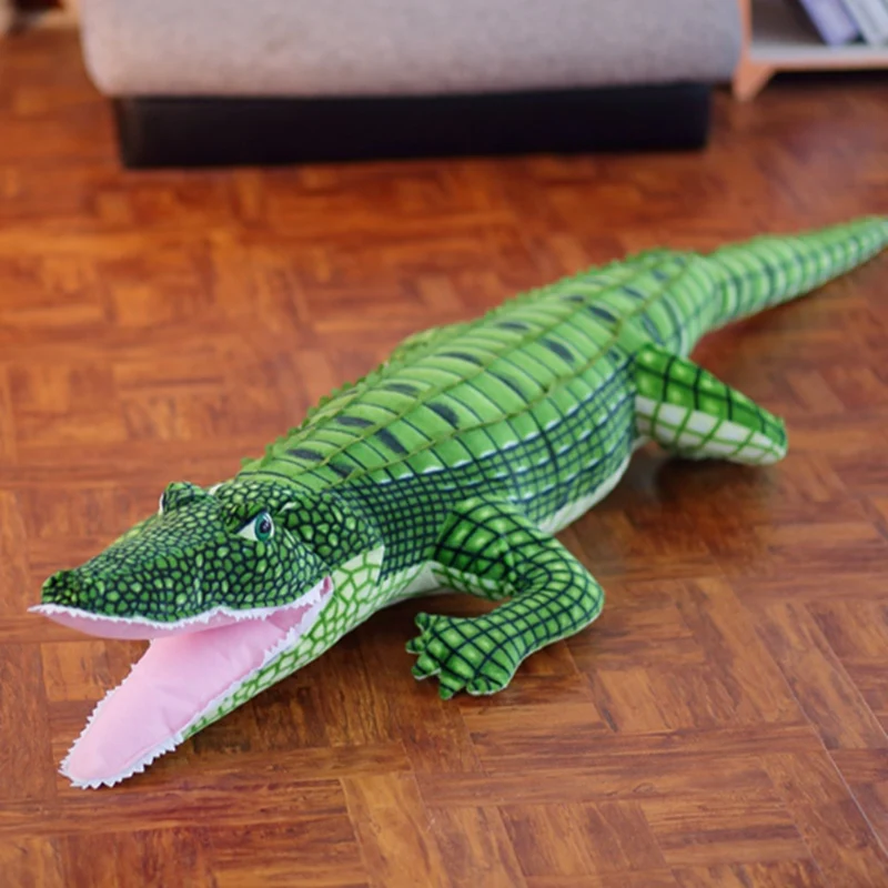 Peluche cocodrilo realista verde gigante, cojín de sofá infantil - imagen 2