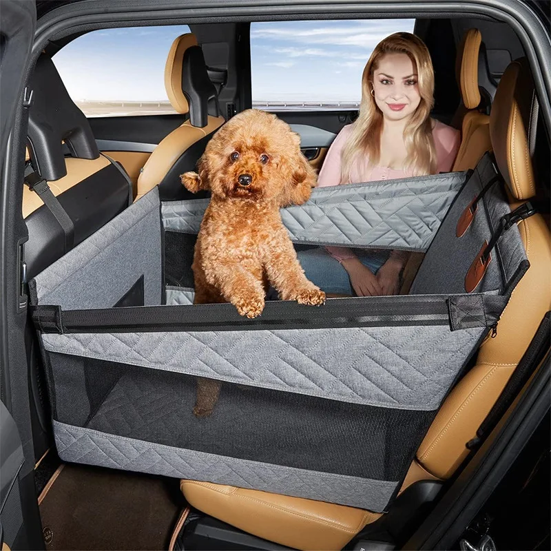 Hamaca impermeable para coche perro asiento trasero con bolsillo malla - imagen 5